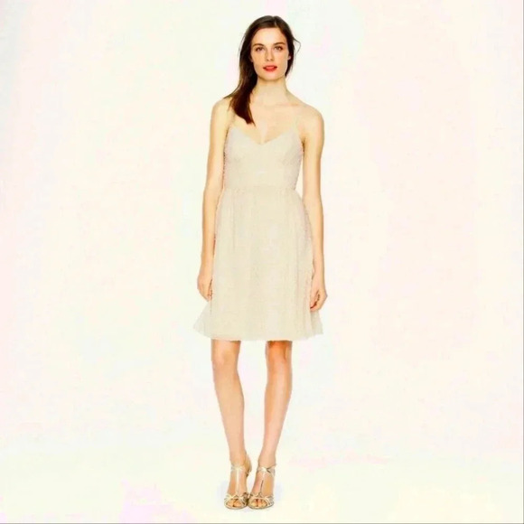 J. Crew Cameron Dress In Swiss Dot Ivory - Picture 1 of 7